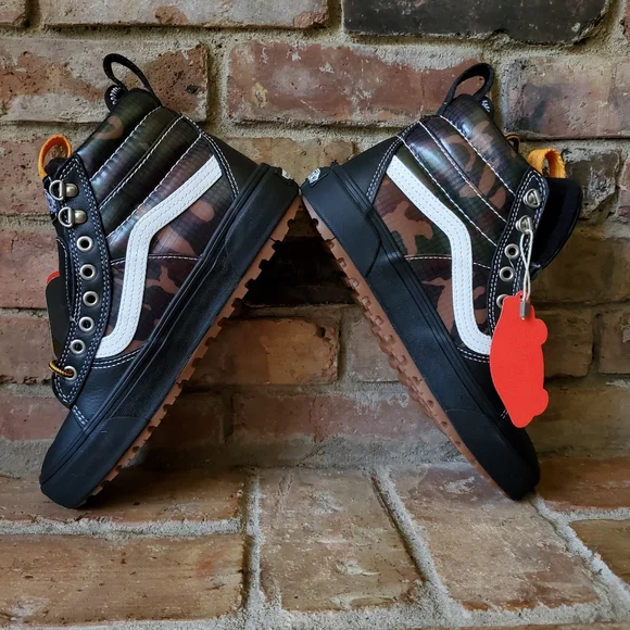 Vans Black and Camouflage High-Top Sneakers - Picture 7 of 12